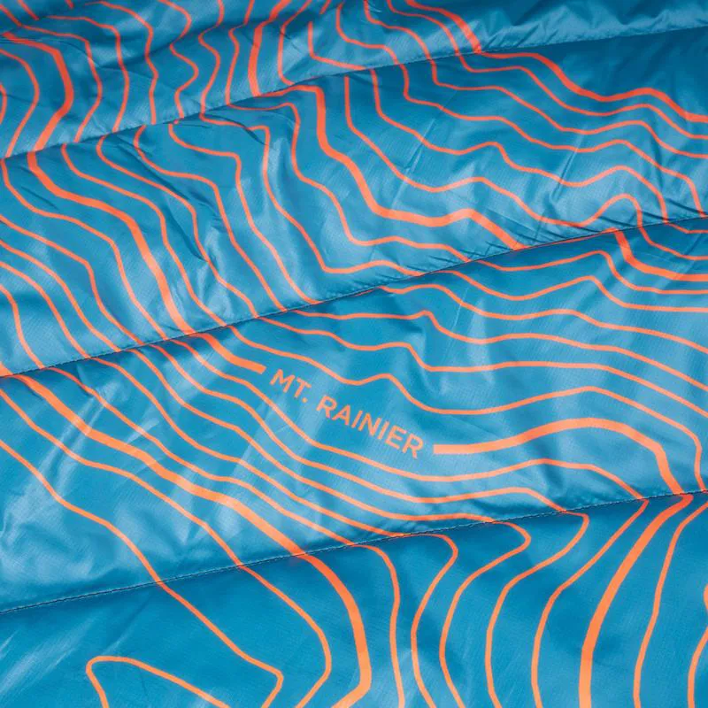 Rumpl Printed Original Puffy Blanket Mount Rainier Teal Warm Fade-1